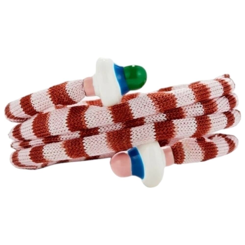 Missoni Signature Zigzag Knit & Enamel Slip-On Wrap Bracelet Multicolor NIB